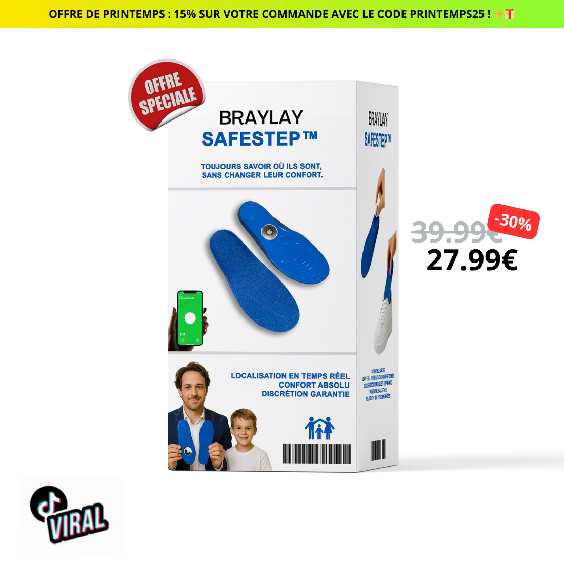 Semelles connectées pour enfants SafeStep™ | Braylay